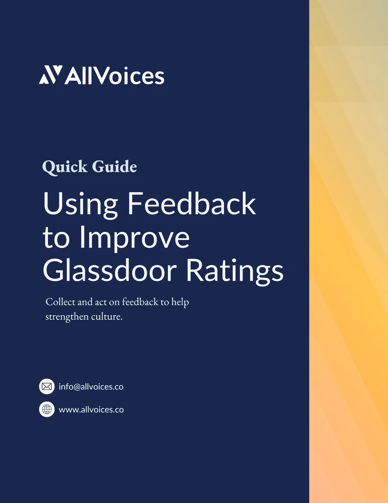 Using Feedback to Improve Glassdoor Ratings — AllVoices guide cover