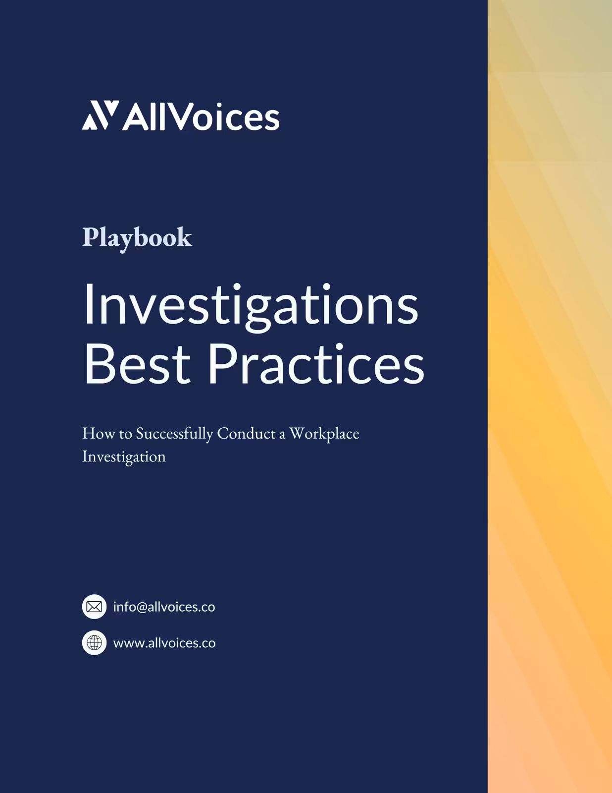 Best Practices for Workplace Investigations — AllVoices guide cover