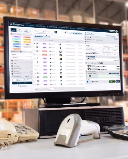 ShipWise dashboard UI showing orders and shipments