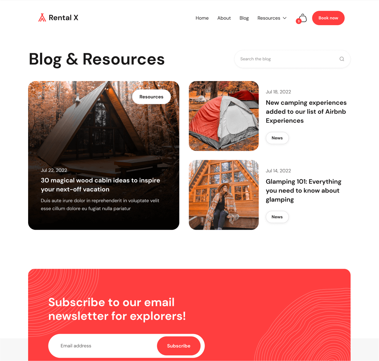 Rental X - Blog page - Hostel, Hotel & Airbnb Webflow Template Webflow Template