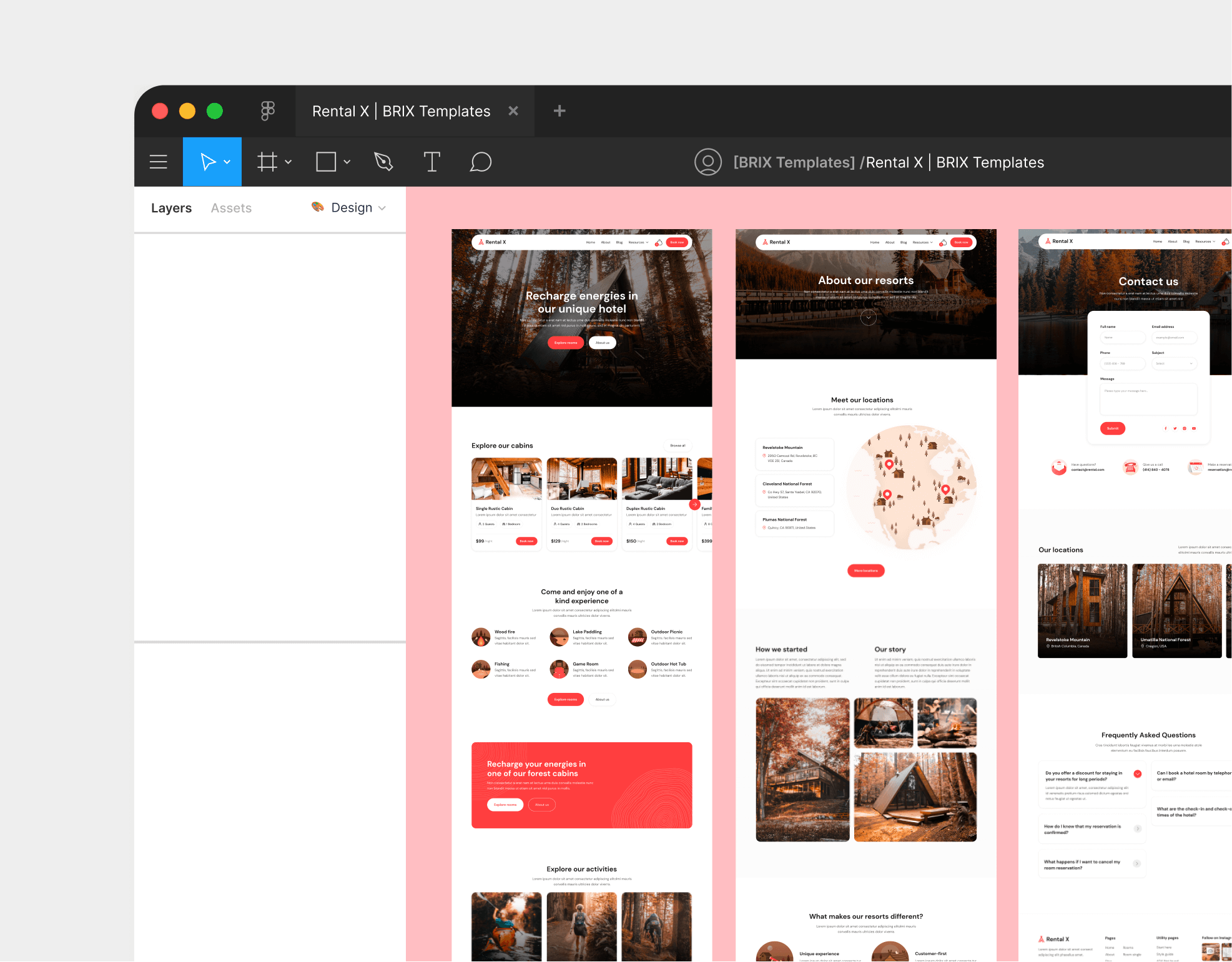 Rental X - Figma File Included - Hostel, Hotel & Airbnb Webflow Template Webflow Template