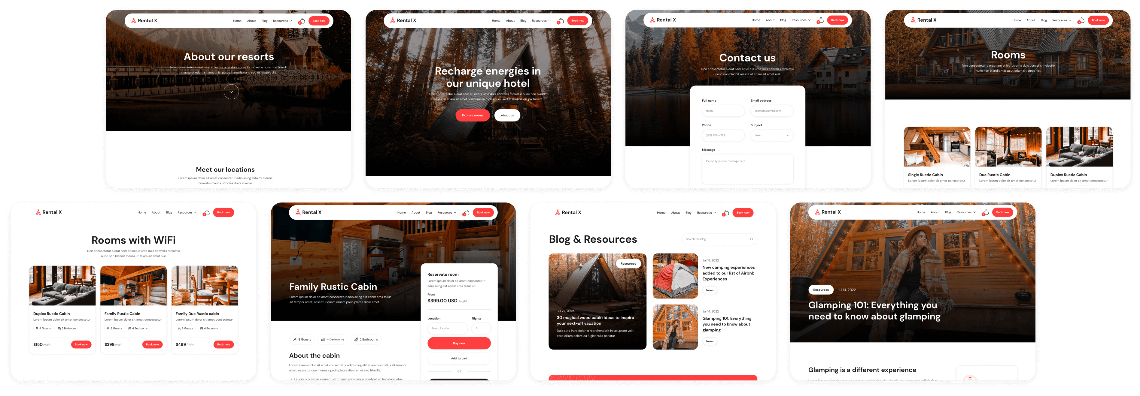 Rental X - Buy now on Webflow - Hostel, Hotel & Airbnb Webflow Template Webflow Template