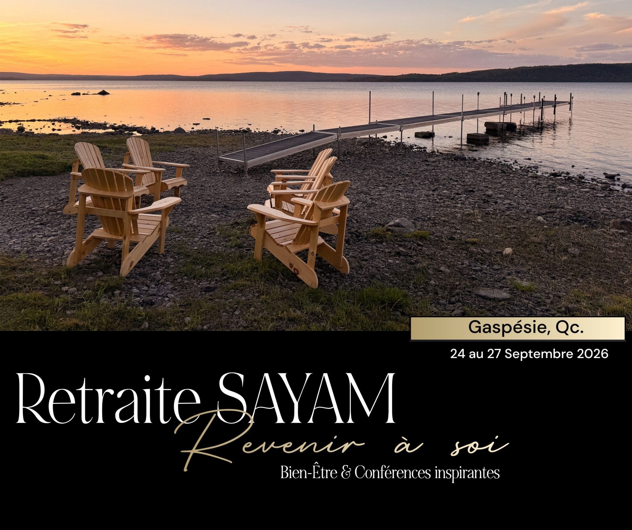 Retraite bien-être au Domaine Sayam, chalets au bord du Lac Matapédia