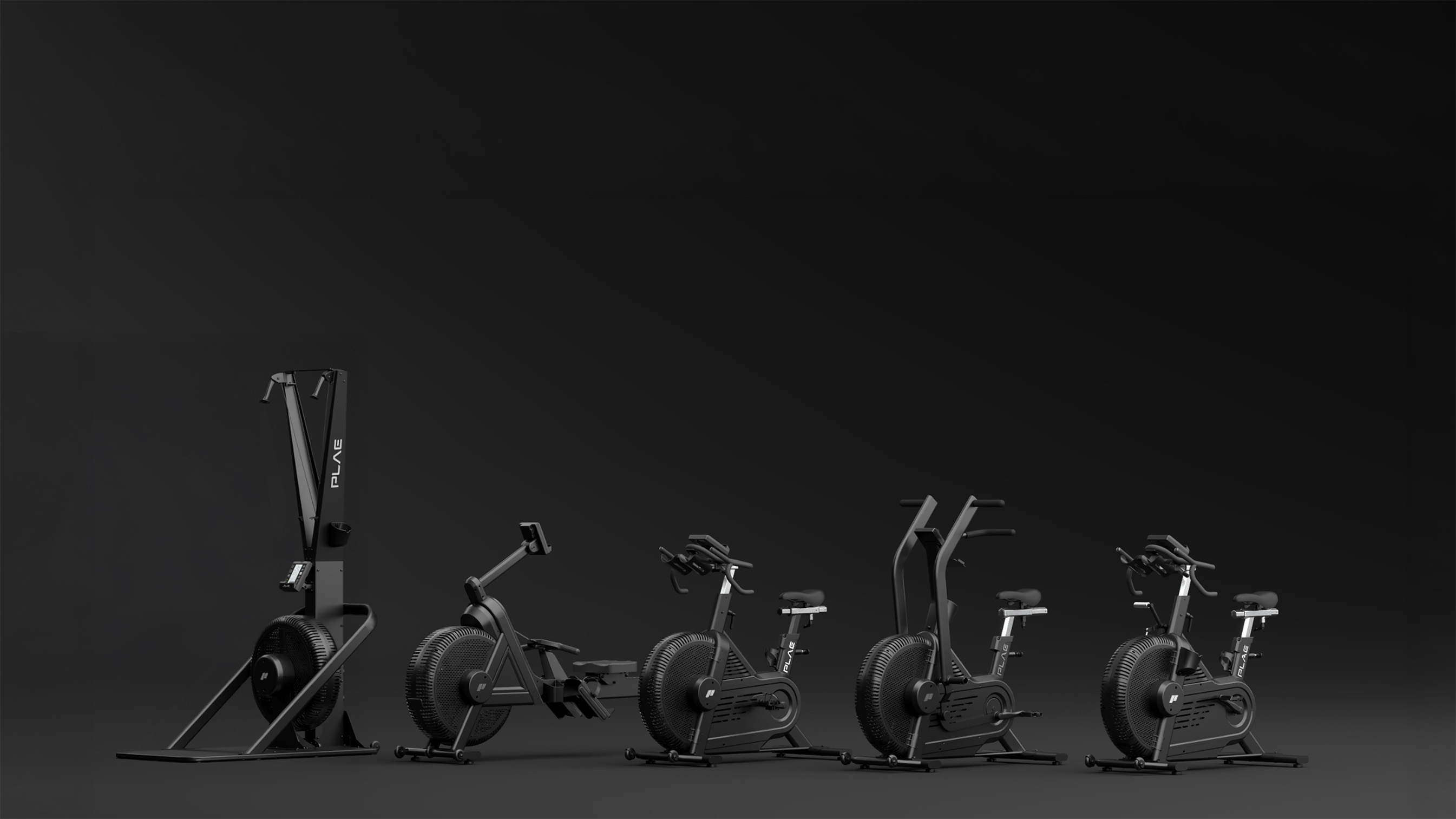 The full range of PLAE AIR collection exercise machines 