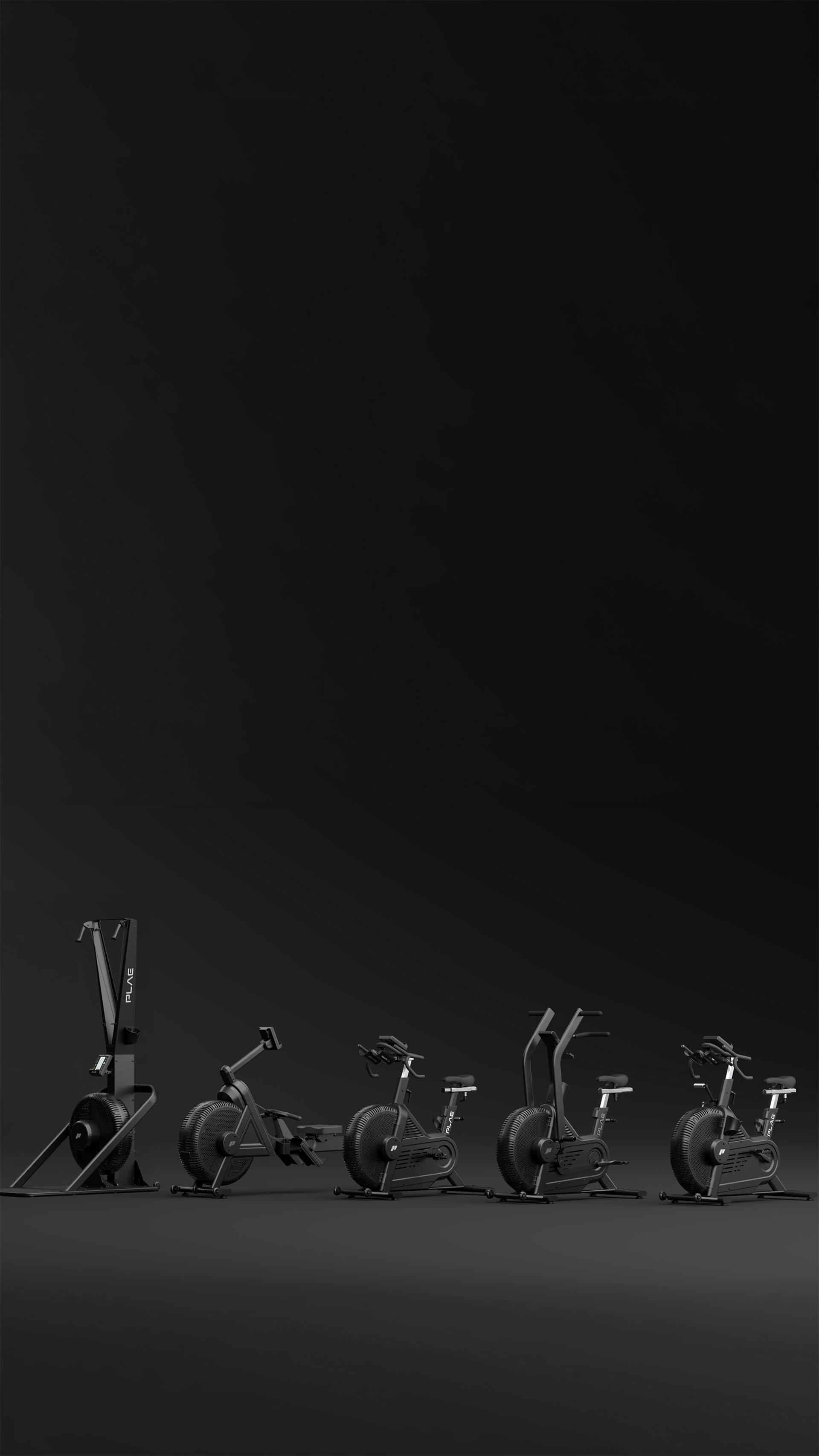 The full range of PLAE AIR collection exercise machines 