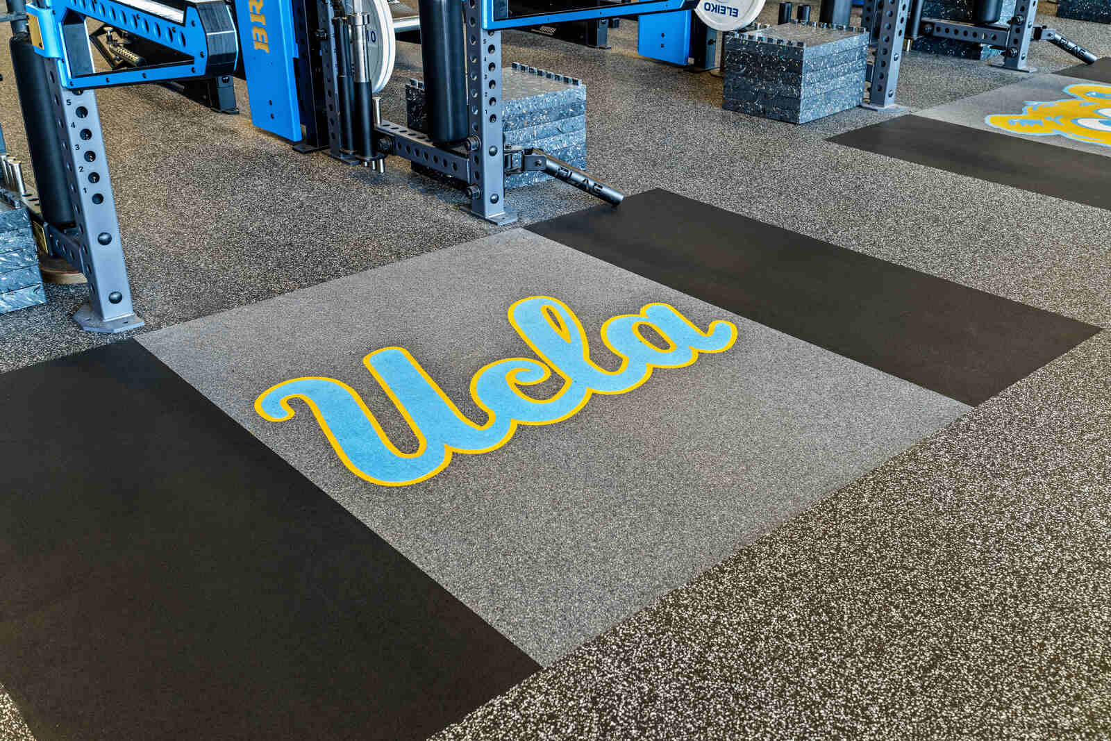 Custom UCLA PLAE Achieve rubber flooring 