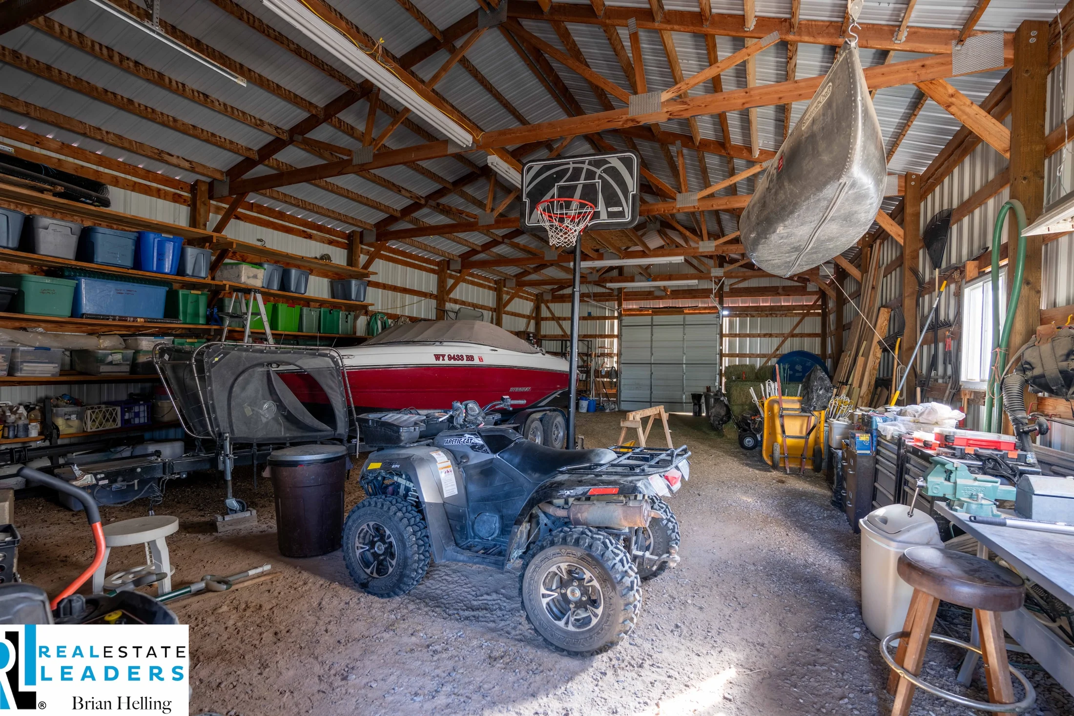 Inside the detached outbuilding
