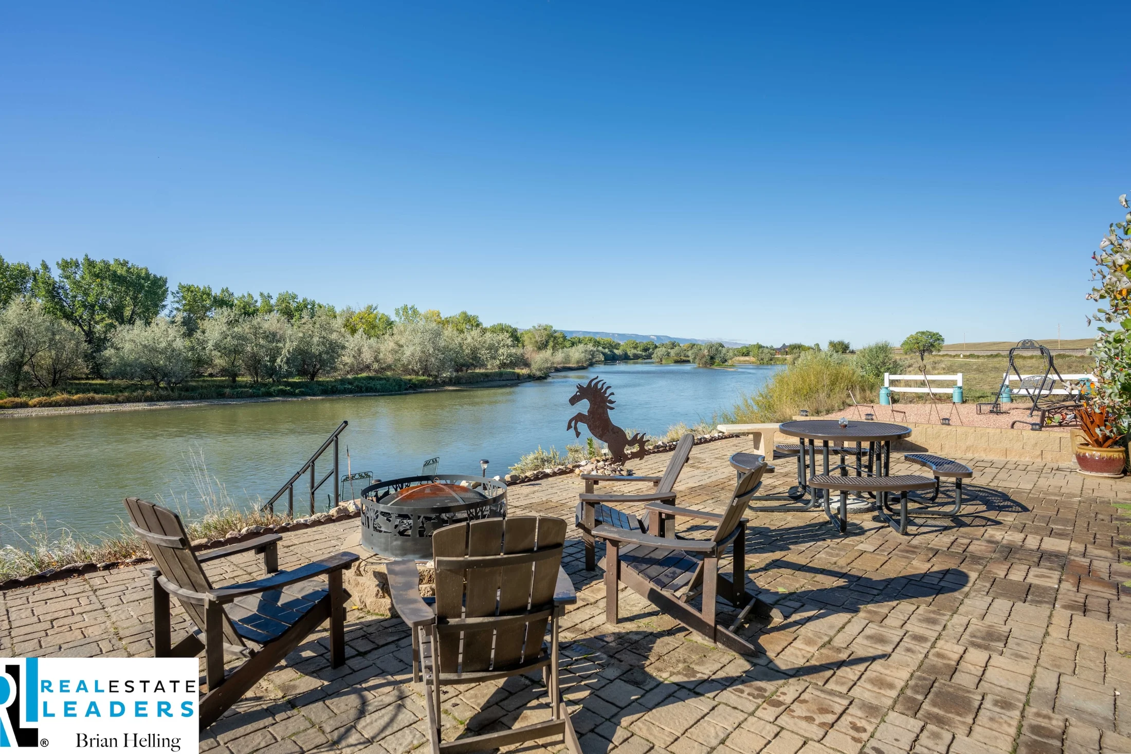 Deck chairs overlooking the river