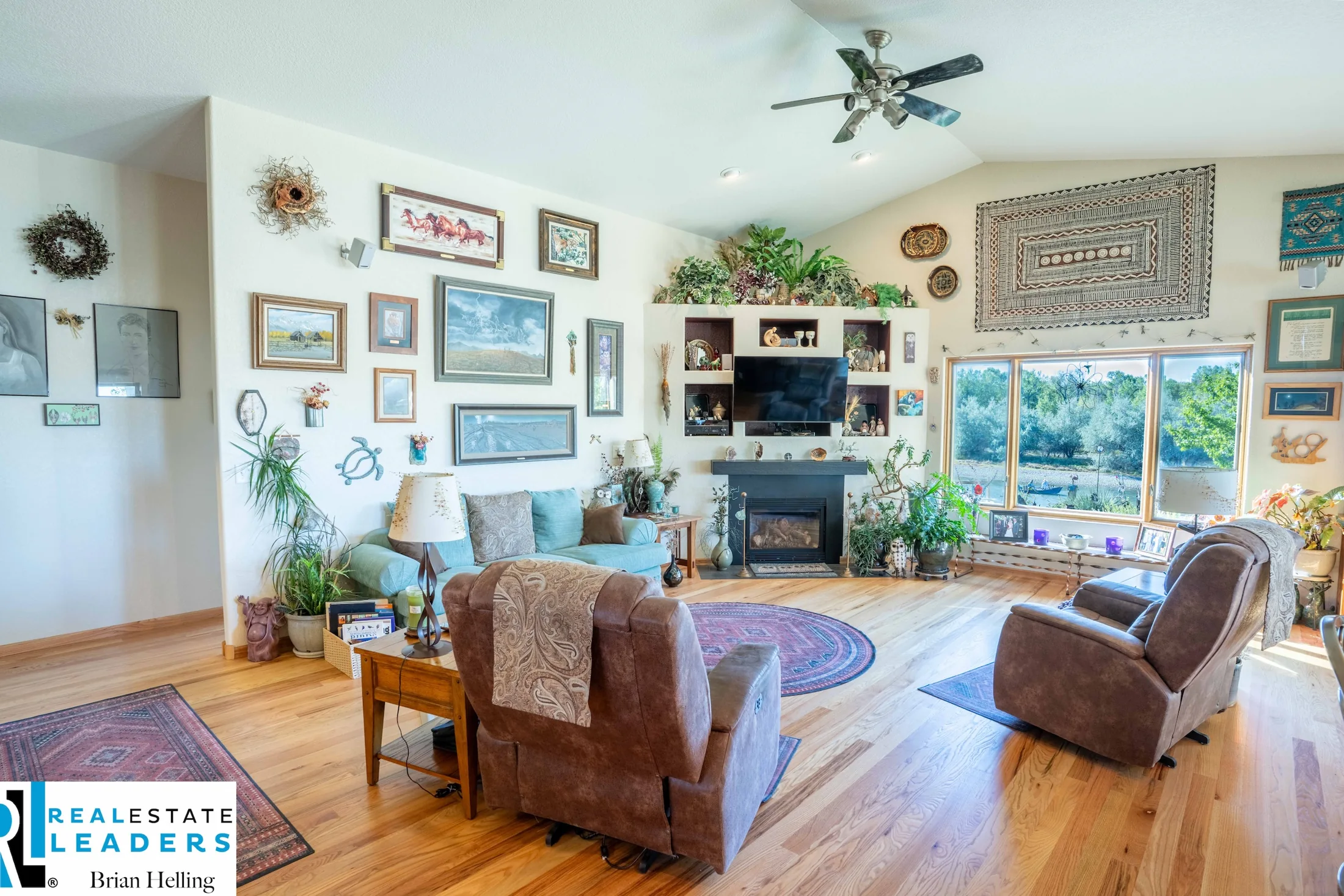 A view across the open living room