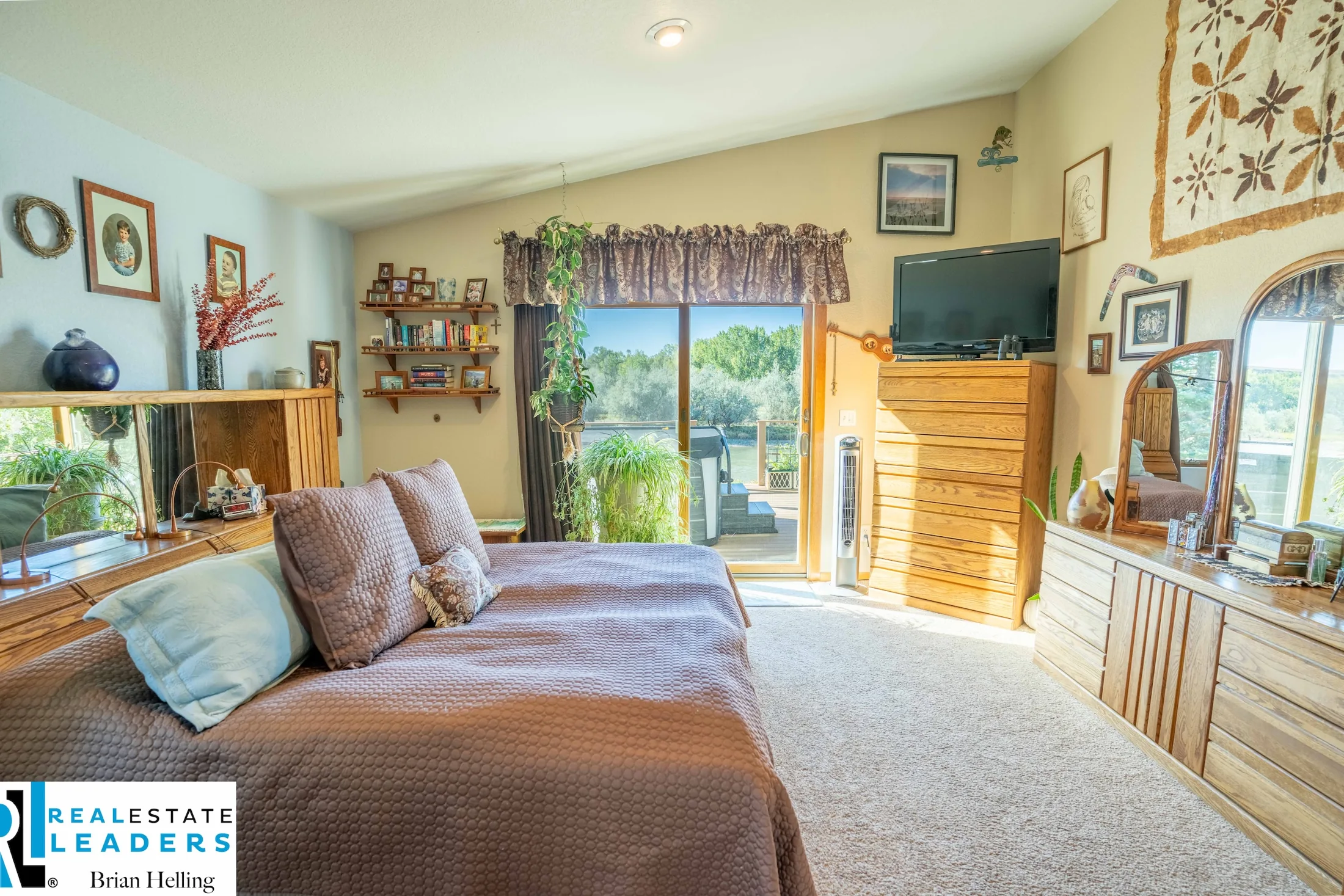 Bedroom with glass doors to the outdoors