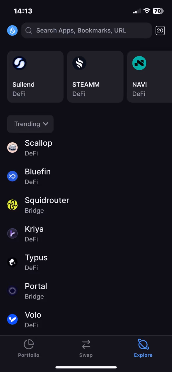 screenshot of backpack app