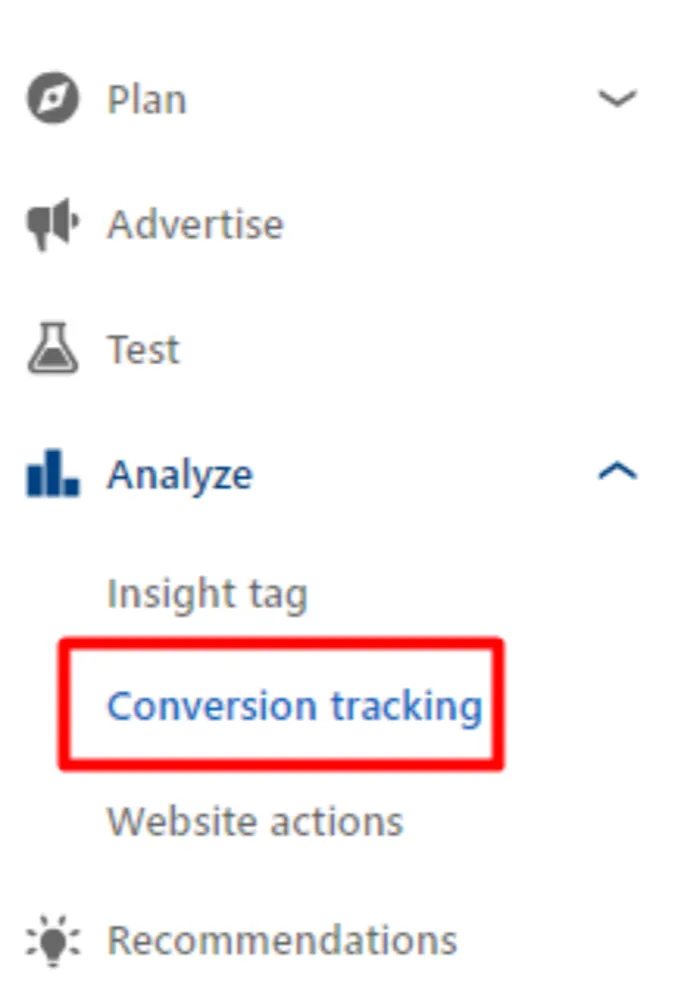 The account tracks conversions
