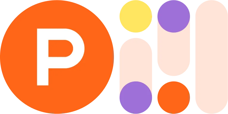Product Hunt logo with a white capital P on an orange circle next to colorful rounded shapes.