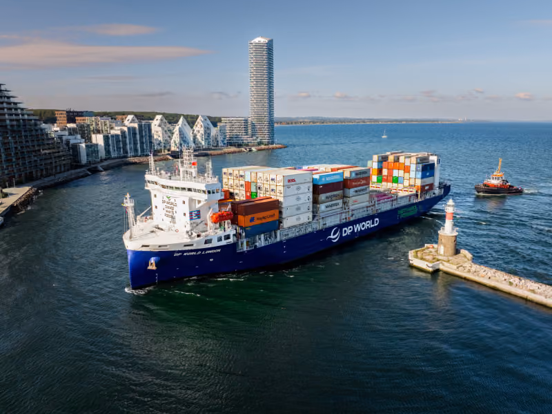 DP World’s Shipping Solutions has introduced DP World London, its first methanol dual-fuel container vessel. The 1,250-TEU, Portugal-flagged vessel was built in China and delivered in April 2026. The vessel owned by Elbdeich Reederei and operated by DP World's Shipping Solution's business, will serve North European routes. DP World London completed its first methanol bunkering in Rotterdam in June 2026, with Unibarge providing bunkering services and Methanex supplying the methanol. The vessel measuring 148 meters in length, forms part of DP World’s continued investment in its fleet across key trade corridors.