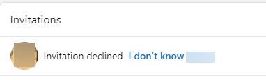 LinkedIn invite declined