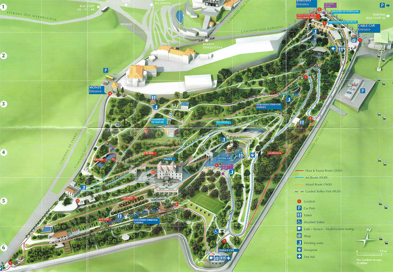 The Map of the Tropical Garden of Madeira