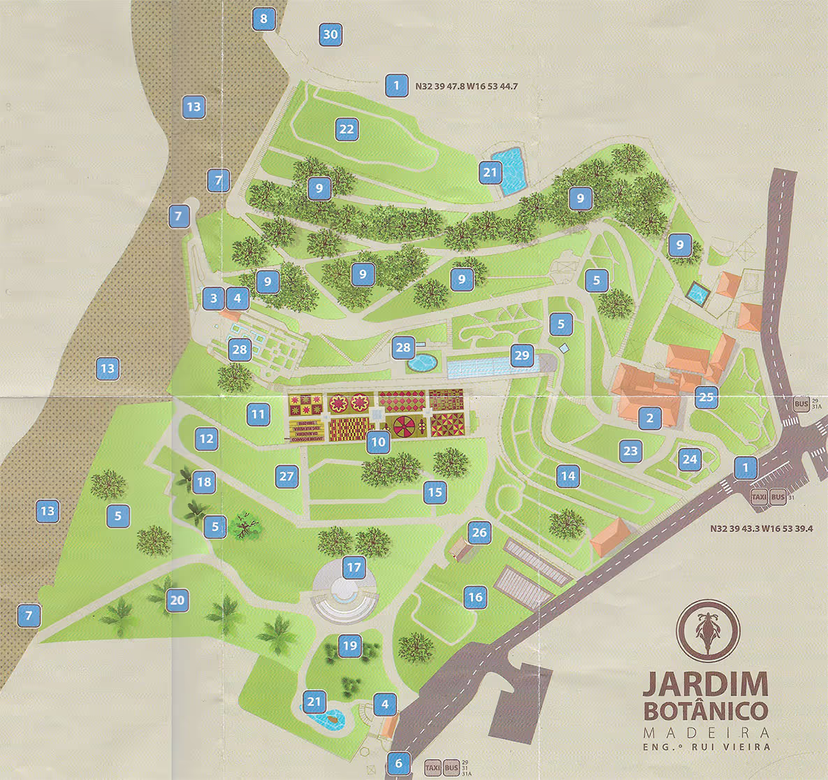 The Map of the Botanical Graden of Madeira