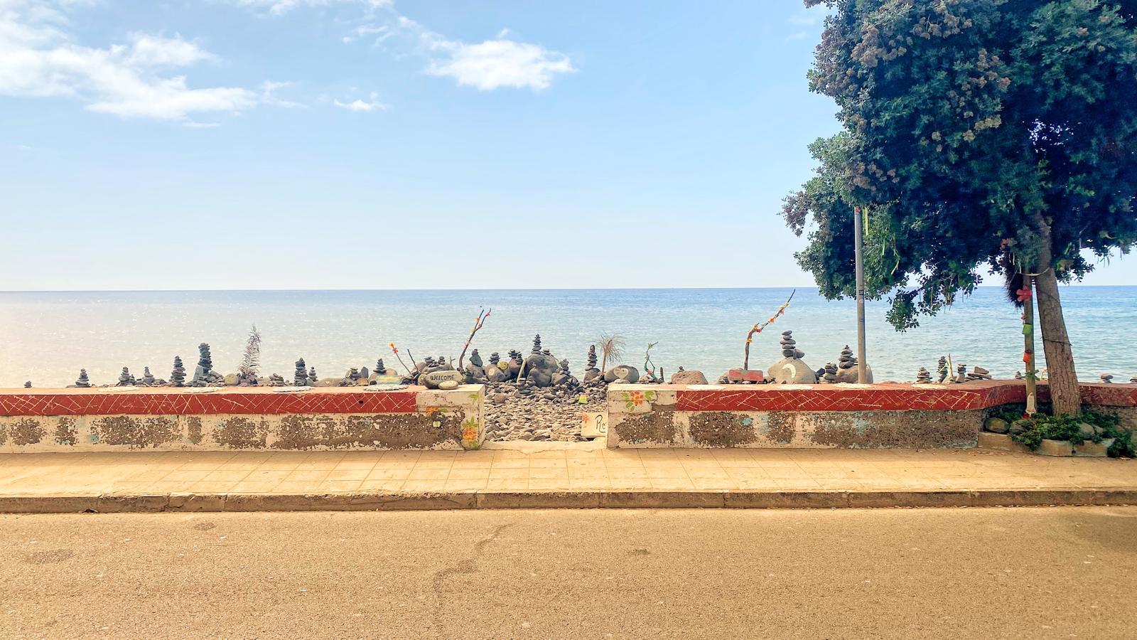 The atlantic ocean seen from the poncha place A Taberna in Madeira