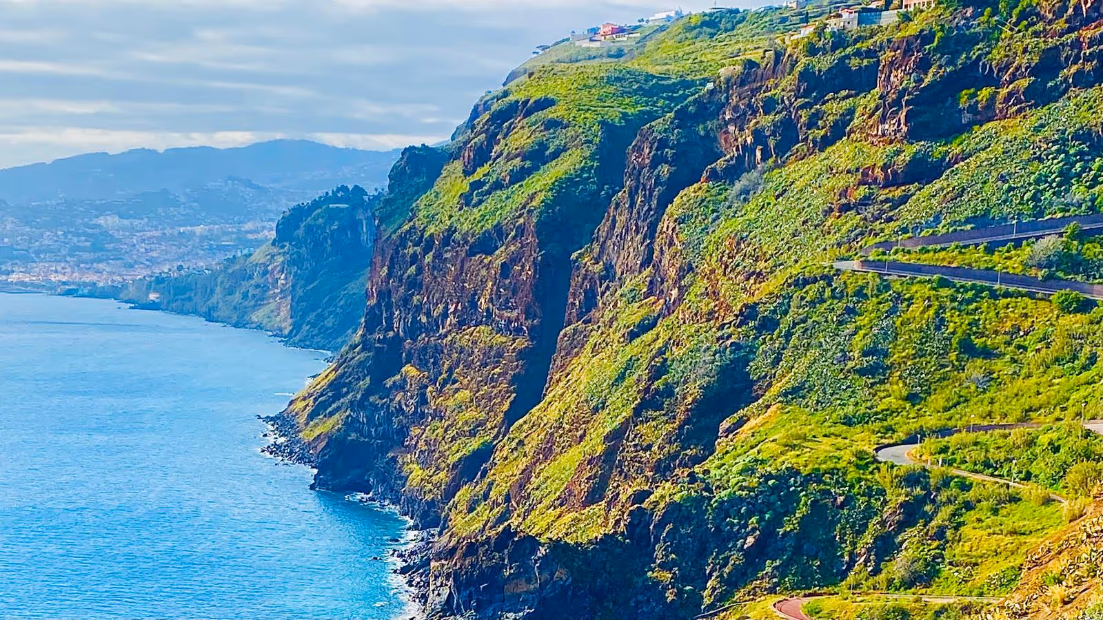 Dramatic cliffs seen from the Statue of Jesus Crist.