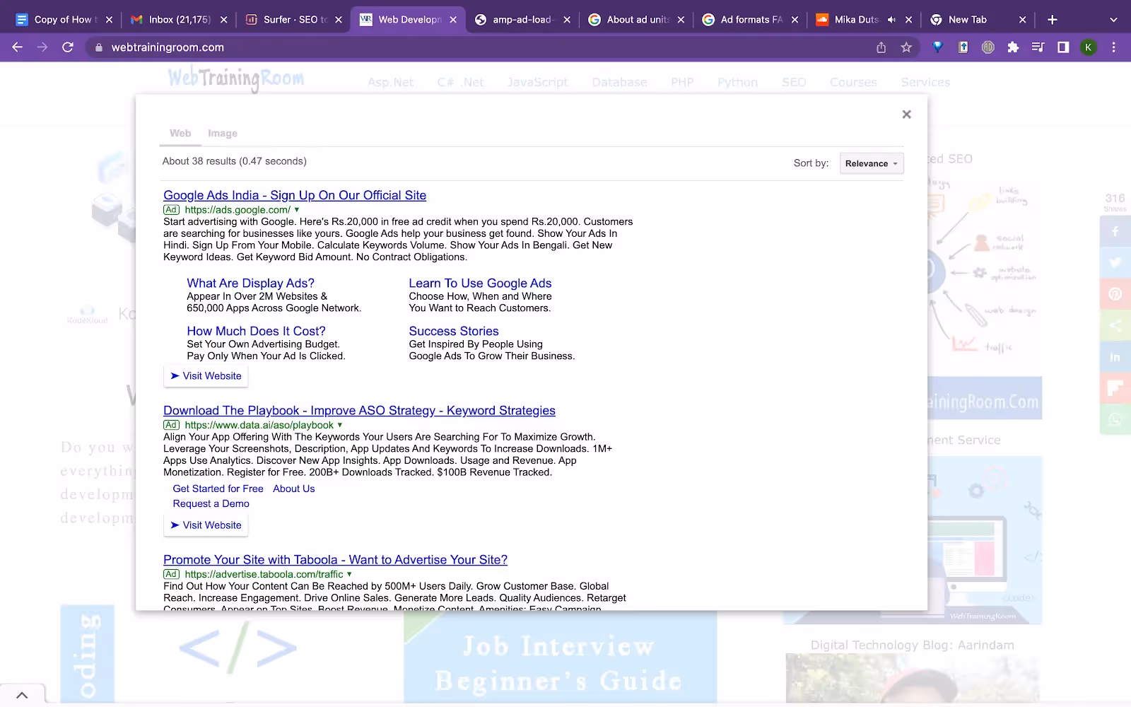Adsense zeigt „Suchanzeigen“ aus dem Internet an, wenn ein Benutzer in der Google-Leiste Ihrer Website nach etwas sucht.