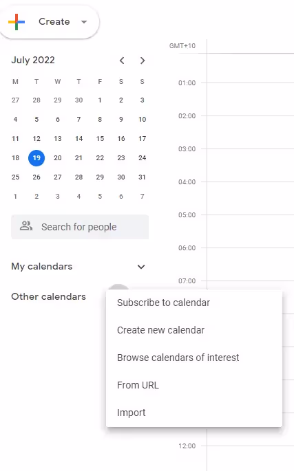 Créer un nouveau calendrier