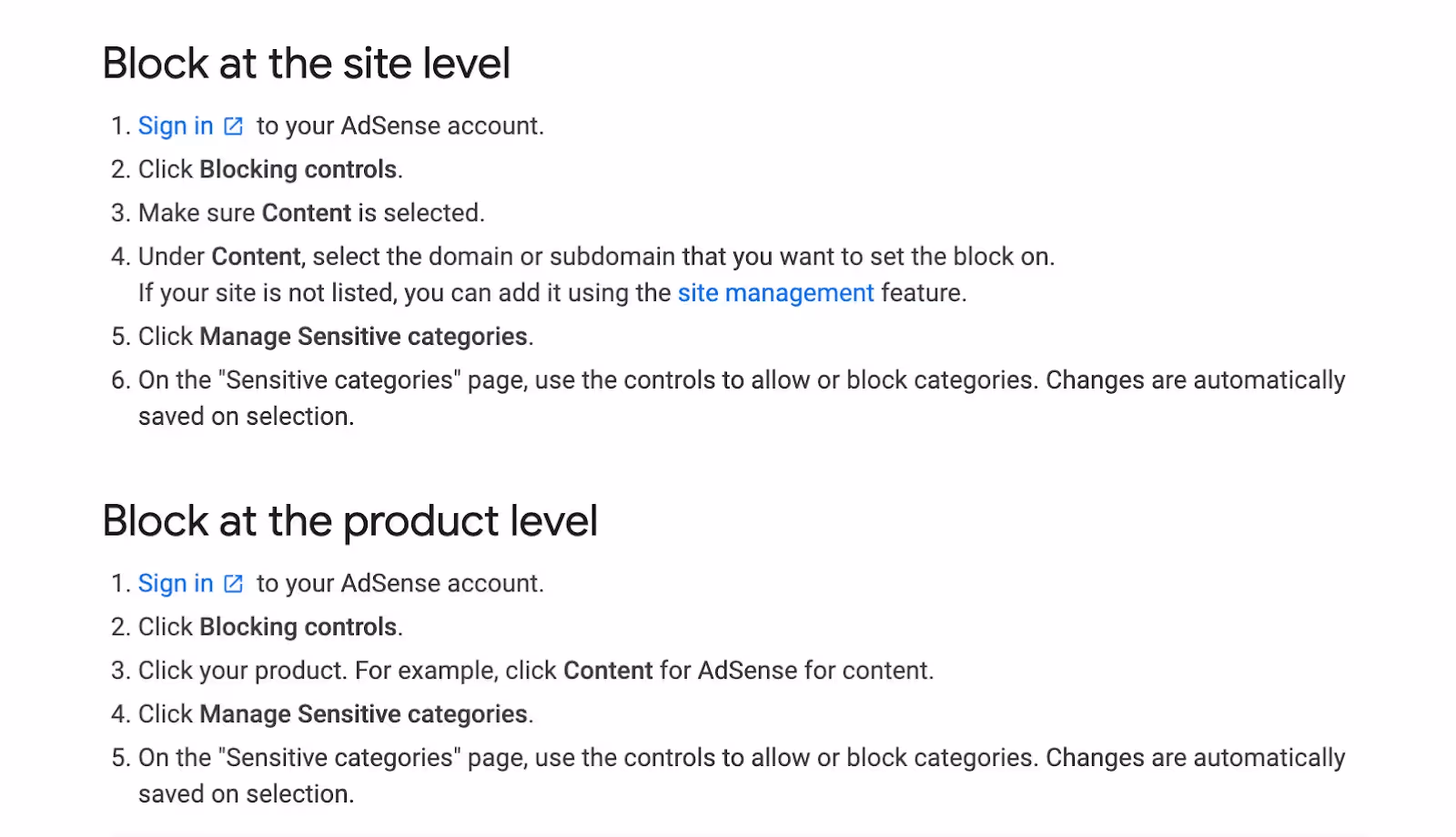 Blacklisting Keywords