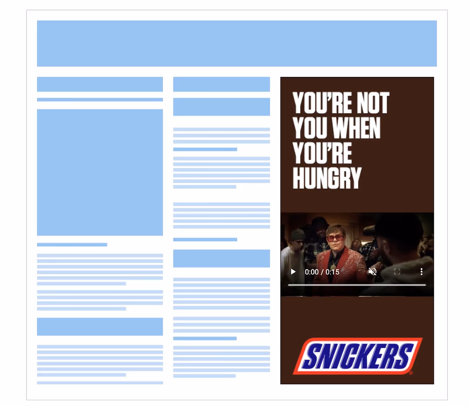 Snickers Rich Media-Videoanzeige 