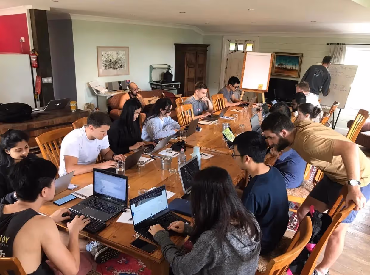 The Publift Team working on strategy at the company offsite