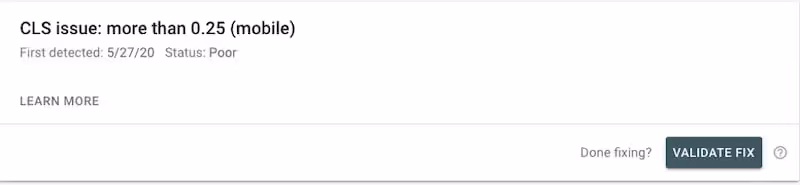 Utilisation de Google Search Console pour mesurer Google Core Web Vitals