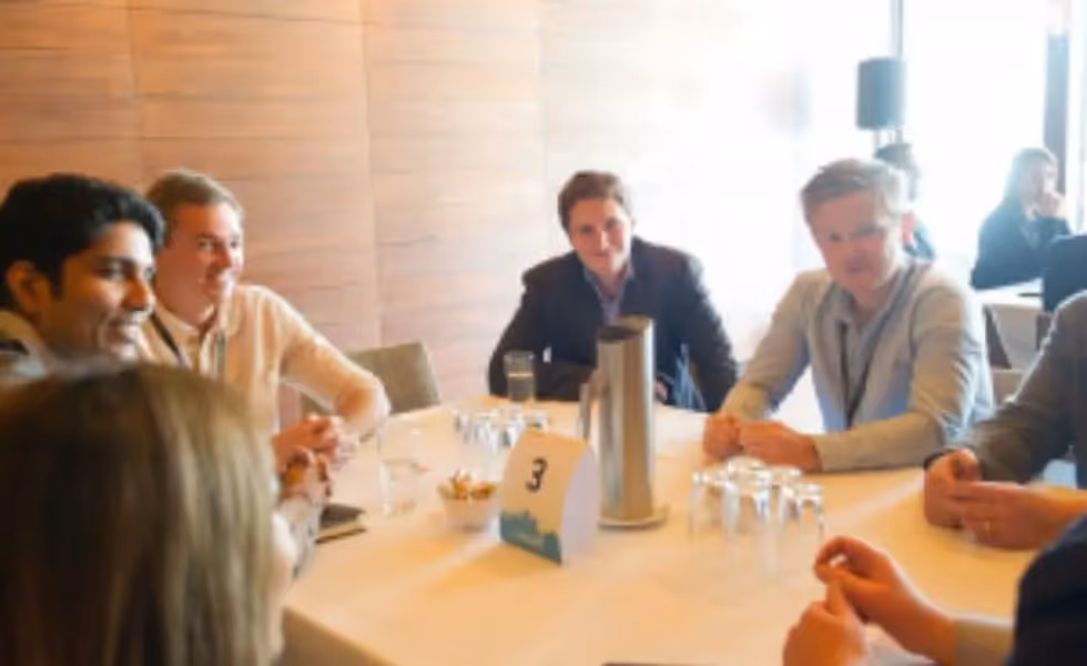 Publift staff enjoy lunch with attendees of Rubicon's summit