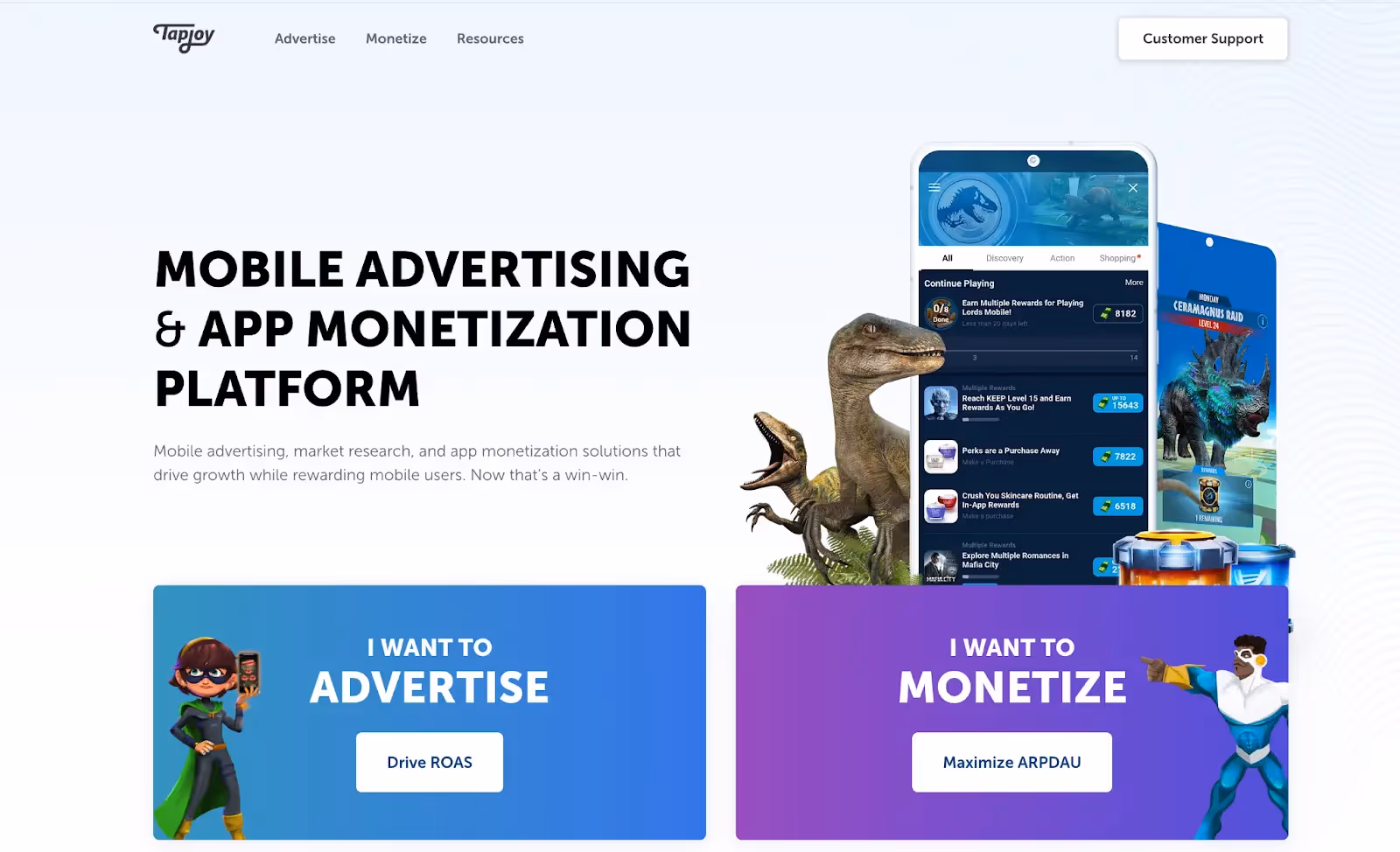 Tapjoy- mobile ads for gaming apps