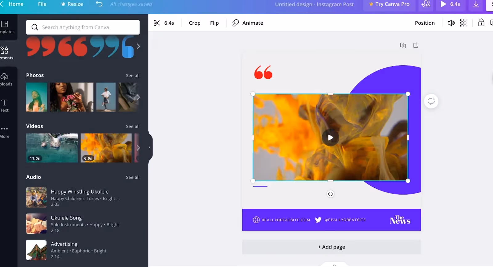 Canva-ontwerpsjabloon voor rich media-advertenties