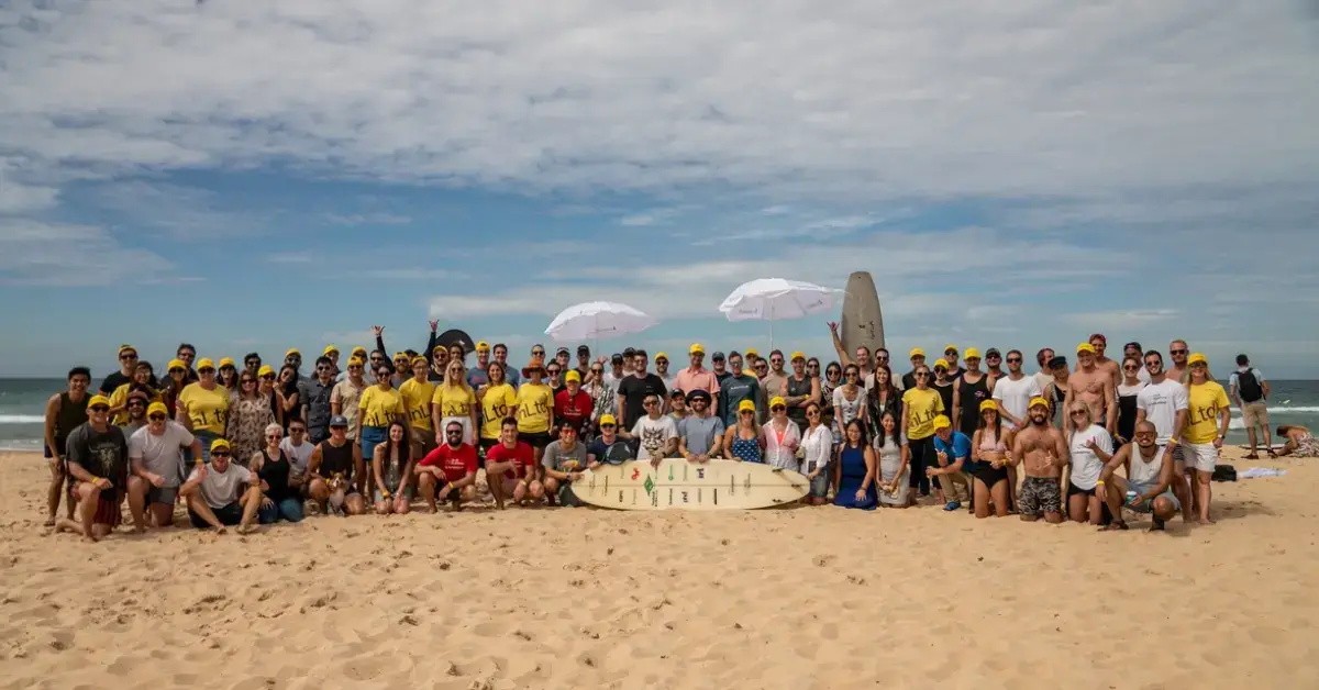 A white logo, featuring an upward-pointing arrow-like shape and the word "Publift," is displayed against a teal-to-green gradient background