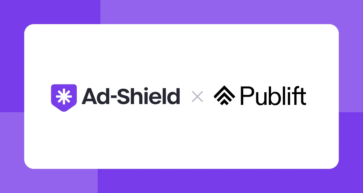 A white logo, featuring an upward-pointing arrow-like shape and the word "Publift," is displayed against a teal-to-green gradient background