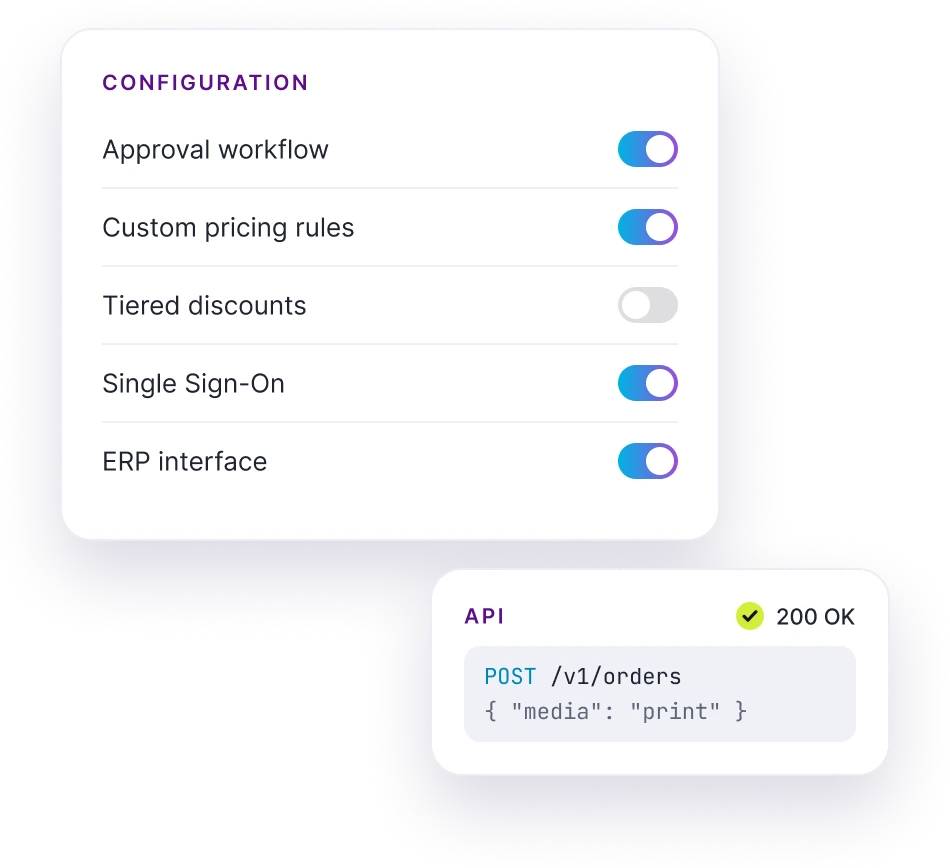 Custom configuration and API interfaces in adconsole