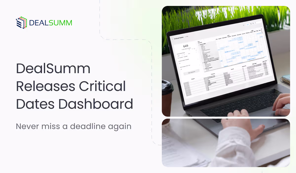DealSumm Releases Critical Dates Dashboard. Never Miss a Deadline Again