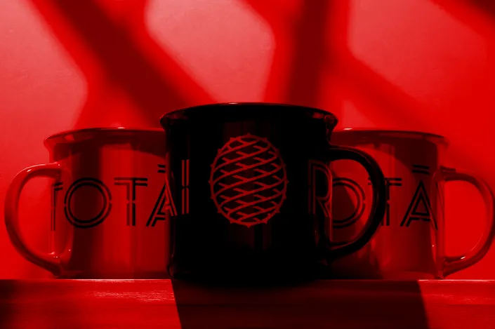 Branded cups representing imagination and ideation – overflowing