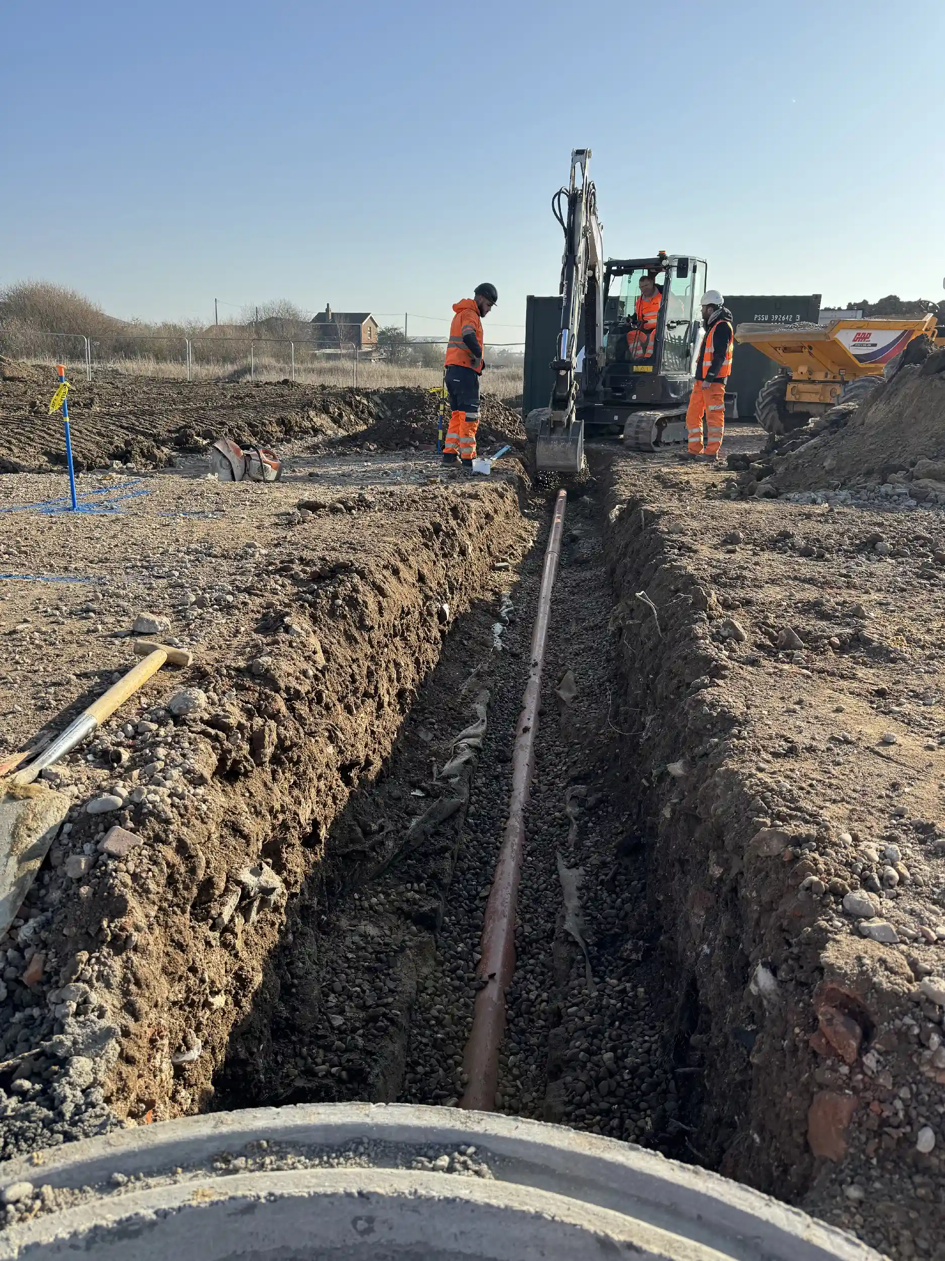 Drainage installation and civils work on a construction site in Lincoln