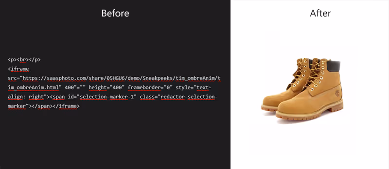 animation de produits à 360° au format HTML5