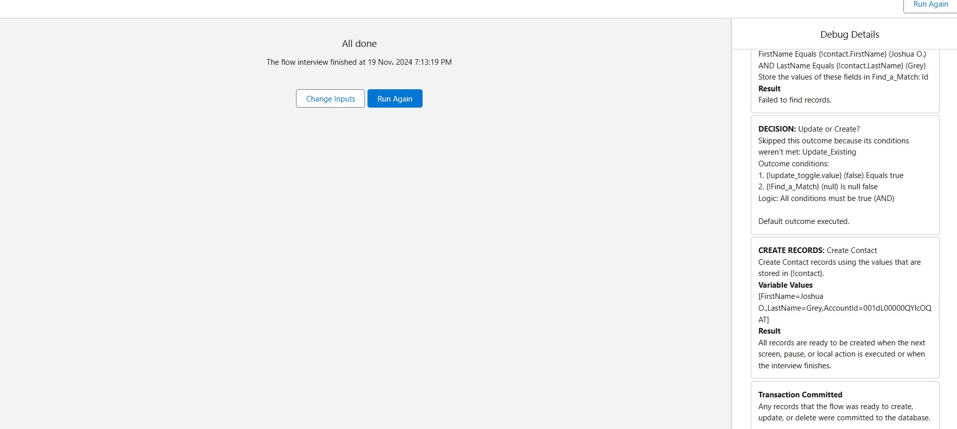 Step 7 b: Test Your Flow