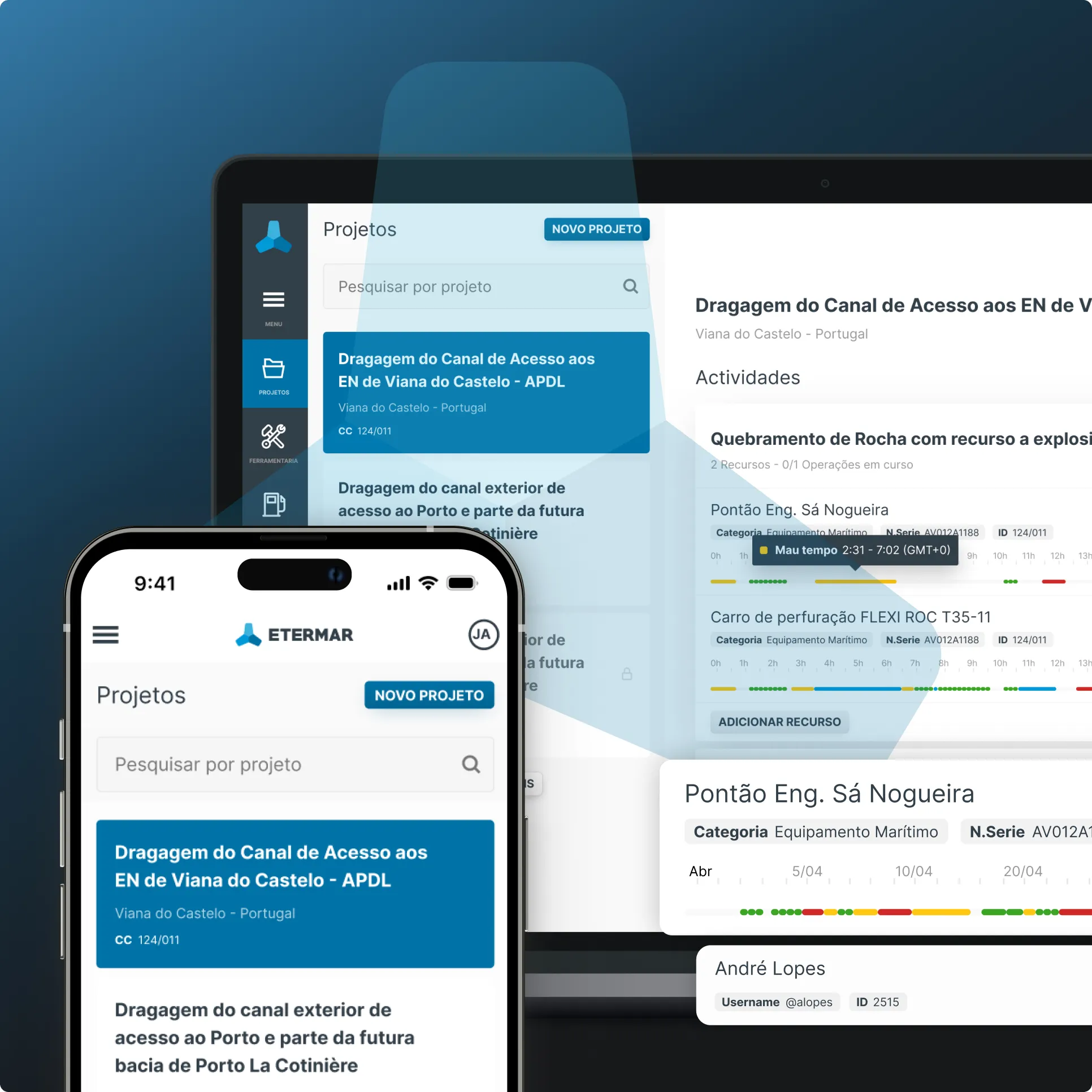 Optimizing marine projects with standardized data collection on land and sea operations