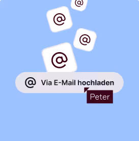 Grafik einer Email die Dokumente hochlädt