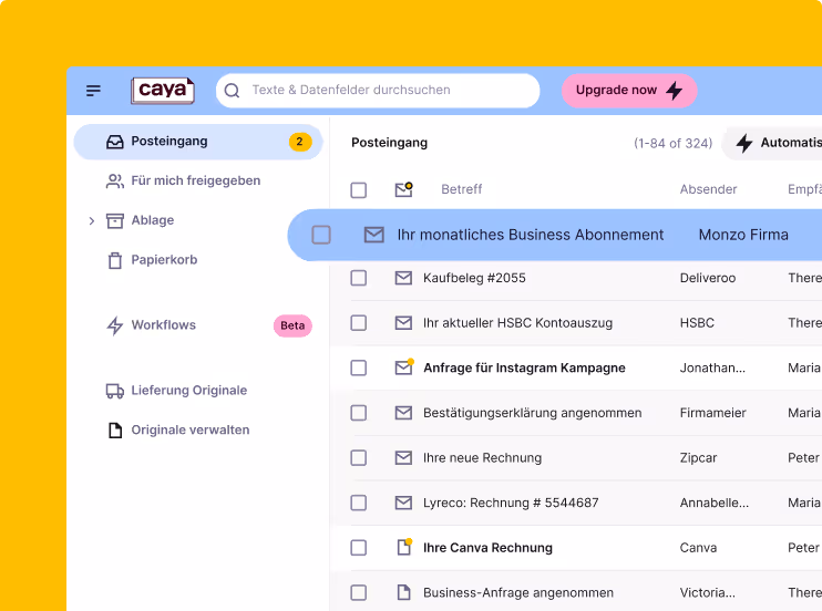 Bild von Caya Document Cockpit