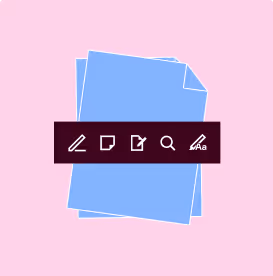 PDF Editor Tools die über einem Dokument liegen