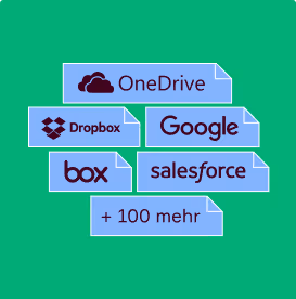 Auswahl an Drittanbieter Logos für Caya Workflows