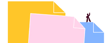 Cayan Männchen steht auf mehreren Rechnungsbelegen