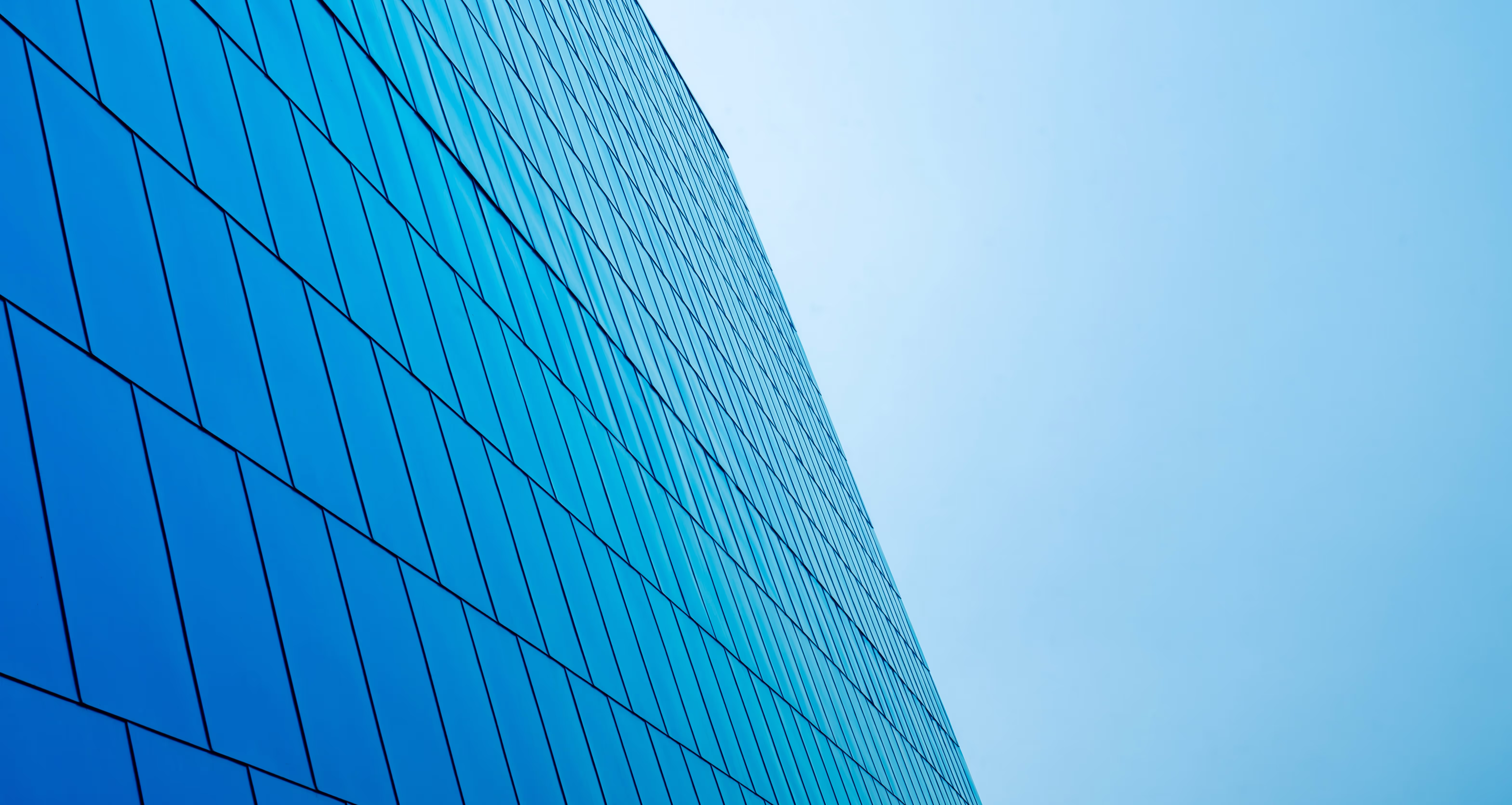 A glass building.