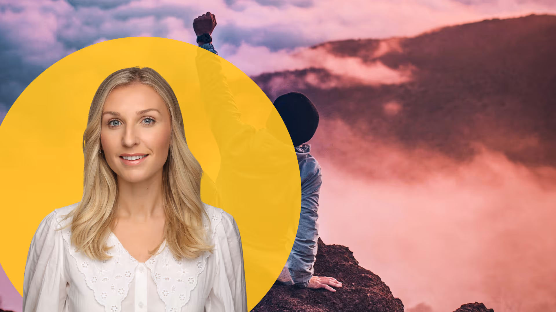 Woman on yellow background