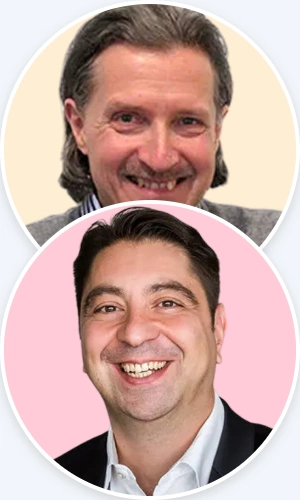 Glänzendes, transparentes, blau-türkis-farbenes 3D-Symbol mit zwei horizontalen Streifen, die von zwei abgerundeten Haken oben und unten eingerahmt sind.