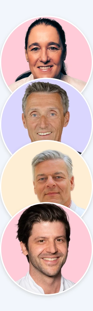 Glänzendes, transparentes, blau-türkis-farbenes 3D-Symbol mit zwei horizontalen Streifen, die von zwei abgerundeten Haken oben und unten eingerahmt sind.